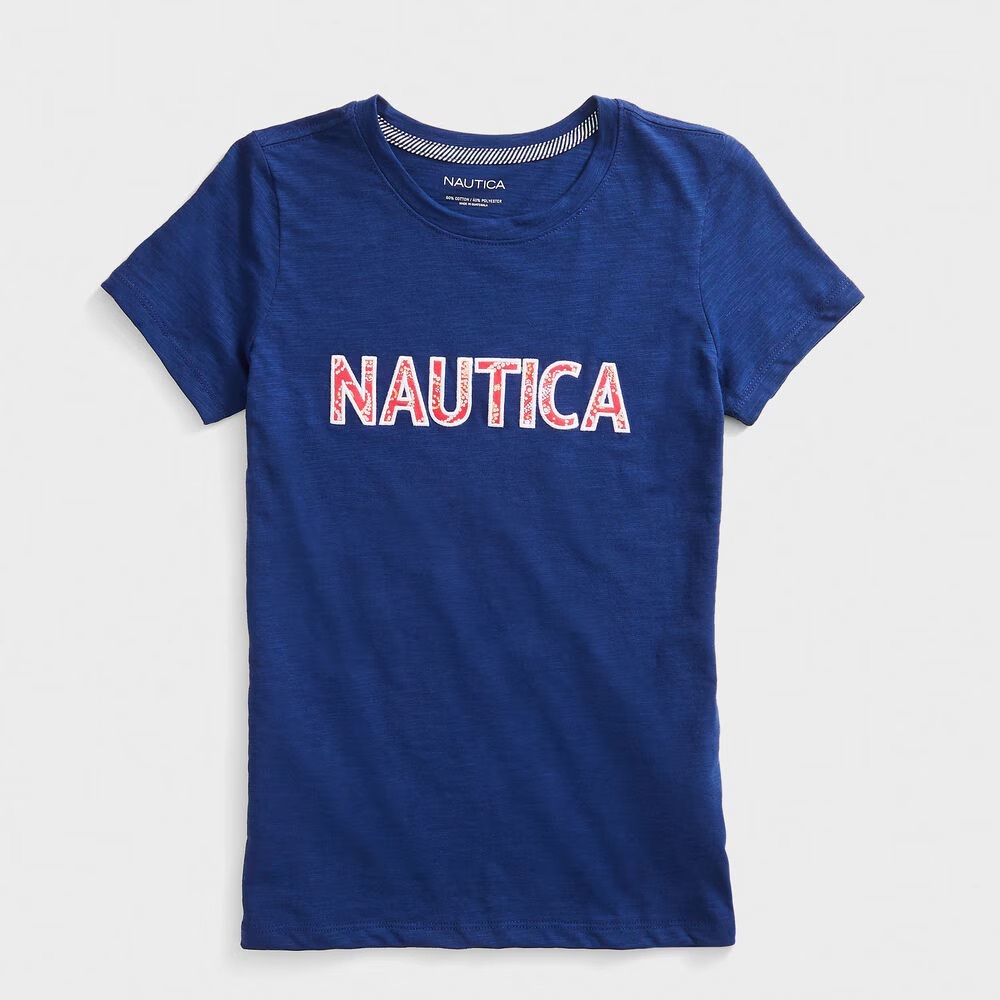 Nautica paisley logo graphic t-shirt